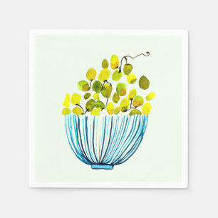 Serviette En Papier raisin aquarelle art fruit