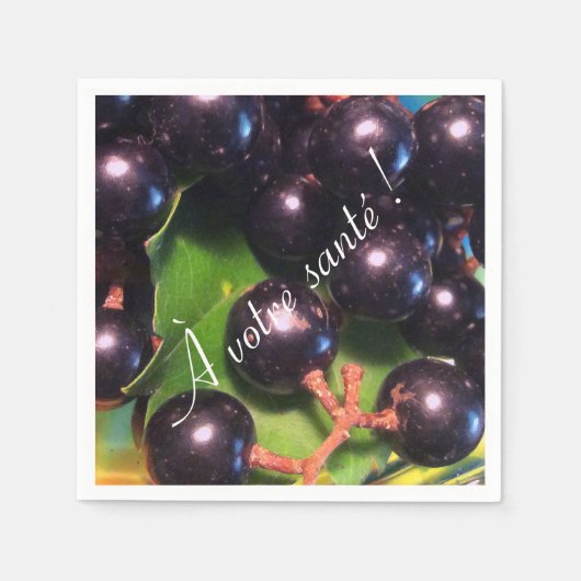 Serviette En Papier Raisins de vin (Devant)
