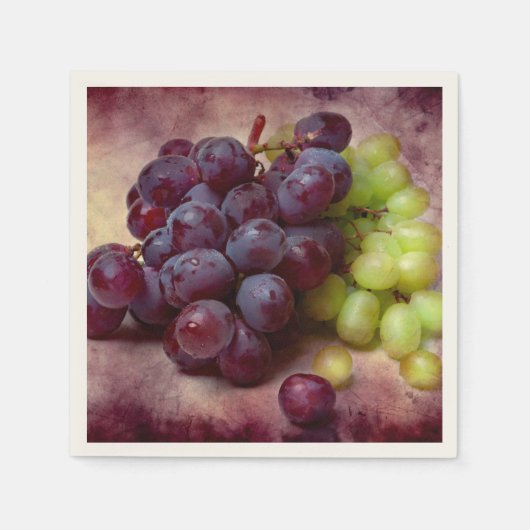 Serviette En Papier Raisins Rouge Et Vert (Devant)