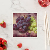 Serviette En Papier Raisins Rouge Et Vert (En situation)