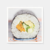 Serviette En Papier Râle de sushi Poisson et riz (Devant)