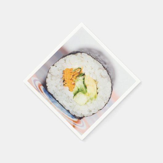 Serviette En Papier Râle de sushi Poisson et riz (Coin)