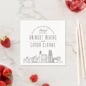 Serviette En Papier Raleigh Deco Skyline | Mariage, événement Napkins (En situation)