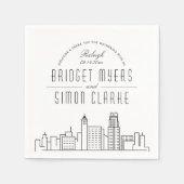 Serviette En Papier Raleigh Deco Skyline | Mariage, événement Napkins (Devant)
