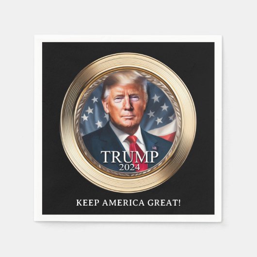 Serviette En Papier Rallye de la campagne Trump 2024 (Devant)