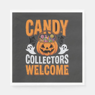 Serviette En Papier Ramasseurs de bonbons Bienvenue Citrouille d'Hallo