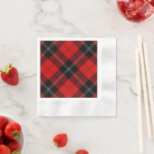 Serviette En Papier Ramsay tartan rouge noir plaid (En situation)
