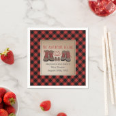 Serviette En Papier Randonnées Boots Buffalo Plaid Adventure Baby show (En situation)