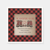 Serviette En Papier Randonnées Boots Buffalo Plaid Adventure Baby show (Devant)