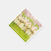 Serviette En Papier Rangée de lapins chiots (Coin)