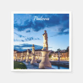 Serviette En Papier Rangée de statues illuminées à Padova (Devant)