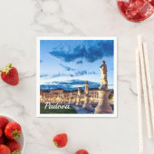 Serviette En Papier Rangée de statues illuminées à Padova (En situation)