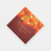 Serviette En Papier Rapprocher Thanksgiving Orange Leaf Nom déjeuner (Coin)