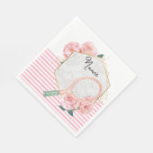 Serviette En Papier Raquette de tennis avec fleur pour Joueuse (Coin)