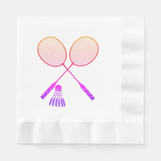 Serviette En Papier Raquettes Badminton Shuttlecock Birdie Ombre (Devant)