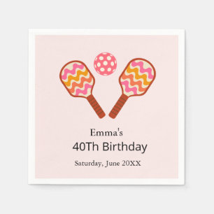 Serviette En Papier Raquettes de Pickleball Rétro Anniversaire personn