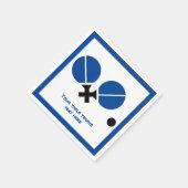 Serviette En Papier Raquettes de ping-pong et boule noir, bleu moderne (Coin)