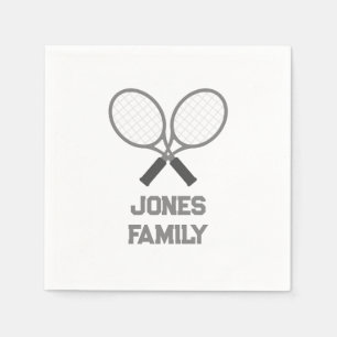 Serviette En Papier Raquettes de tennis et nom Famille Réunion