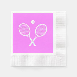 Serviette En Papier Raquettes de tennis Partie rose profonde