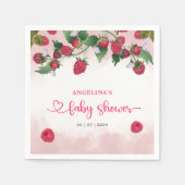 Serviette En Papier Raspberry Sweet Watercolor Girl Baby shower (Devant)