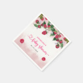 Serviette En Papier Raspberry Sweet Watercolor Girl Baby shower (Coin)