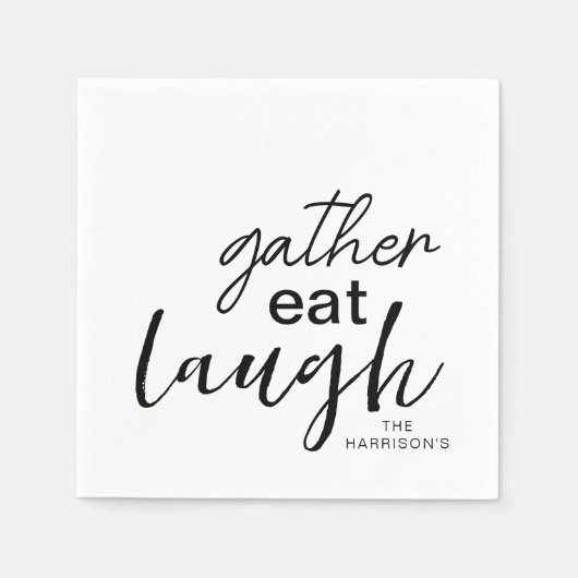 Serviette En Papier Rassembler Manger Rire Personnalisé (Devant)