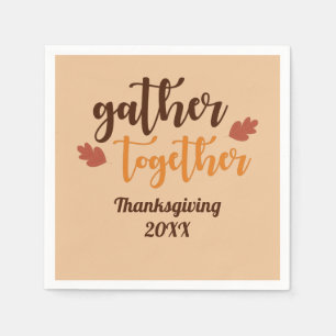 Serviette En Papier Rassemblez les couleurs d'automne de Thanksgiving