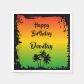 Serviette En Papier Rasta Reggae Rouge Or Vert Jamaïcain Anniversaire (Devant)