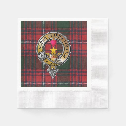Serviette En Papier Rattray Tartan & Badge (Devant)