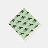 Serviette En Papier Raven with Yellow Rose (Coin)