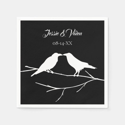 Serviette En Papier Ravens Mariage gothique (Devant)