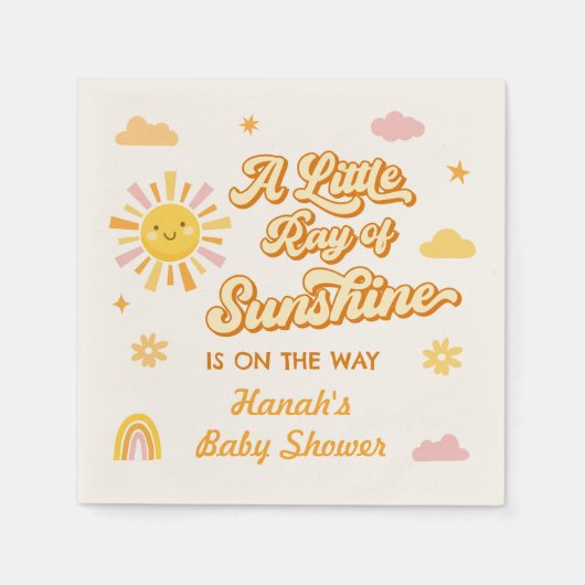 Serviette En Papier Ray of Sunshine Baby shower (Devant)