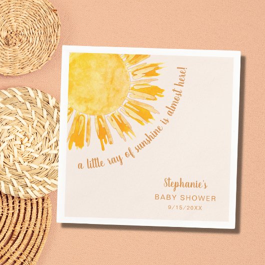 Serviette En Papier Ray of Sunshine Genre Baby shower neutre