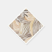 Serviette En Papier Rayé Moderne Neutre Beige Simple (Coin)