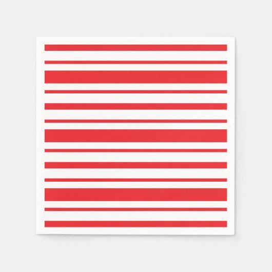 Serviette En Papier Rayé rouge et blanc (Devant)