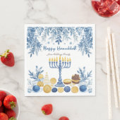 Serviette En Papier Rayon Hanoukka, aquarelle (En situation)