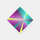 Serviette En Papier Rayons Abstraits Colorful vibrant Géométrique Funk (Coin)