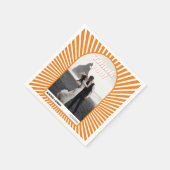 Serviette En Papier Rayons de soleil orange super rétro les années 70  (Coin)
