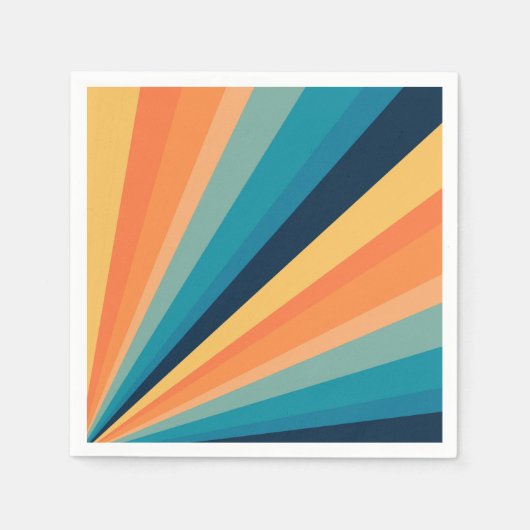 Serviette En Papier Rayons solaires rétro (Devant)