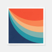 Serviette En Papier Rayons solaires rétro colorés (Devant)