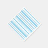Serviette En Papier Rayure bleu clair et blanc (Coin)