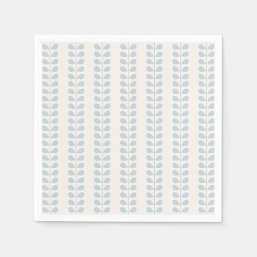 Serviette En Papier Rayure de feuille bleu clair (Devant)