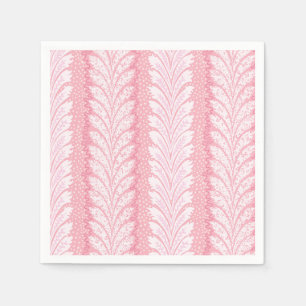 Serviette En Papier Rayure de plume rose, fête dans le jardin