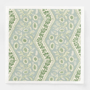Serviette En Papier Rayure de table Vigne verte et Marguerite écume de