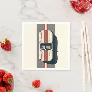 Serviette En Papier Rayure de voiture de course rétro minimaliste