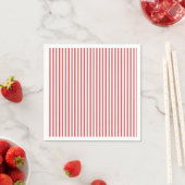 Serviette En Papier Rayure fine rouge et blanche (En situation)