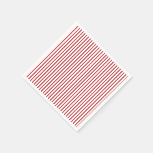 Serviette En Papier Rayure fine rouge et blanche (Coin)
