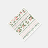 Serviette En Papier Rayure Houx et Lierre (Coin)