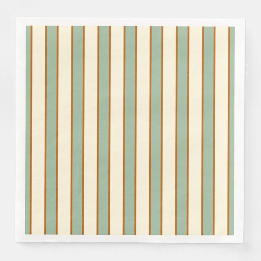 Serviette En Papier Rayure Moderne Rétro Chili Lime (Devant)