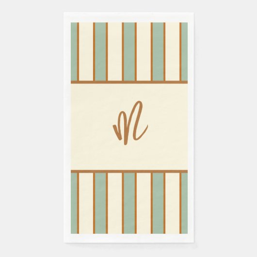 Serviette En Papier Rayure Moderne Rétro Citron Vert (Devant)
